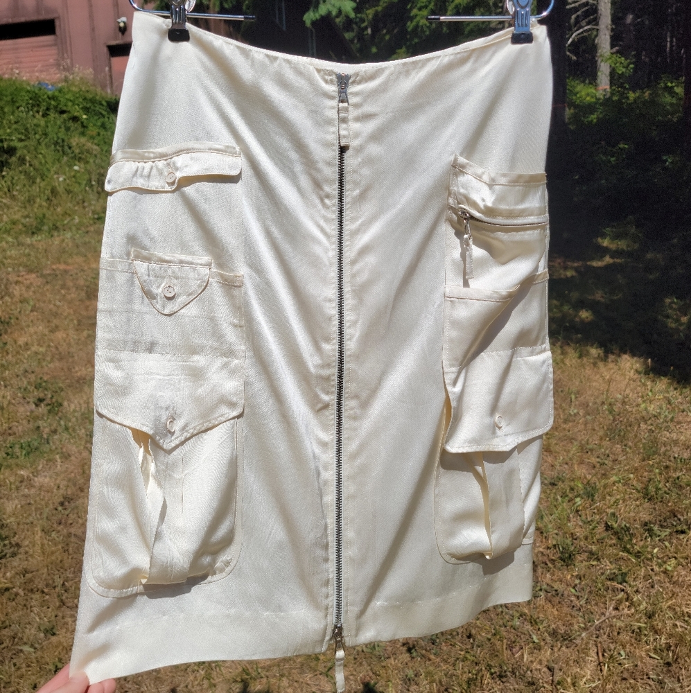 Jean Paul Gaultier Ivory Cargo Skirt Size 8